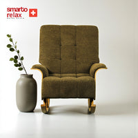 Smarto Relax TV Armchair Genova Nero Recliner Ergonomic Velvet/Chenille Brown