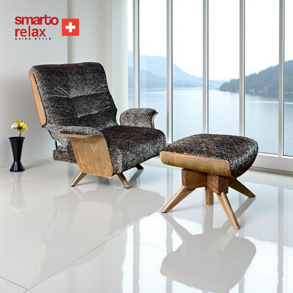 Smarto Relax TV Koltuğu Genova Nova Ergonomik Döner Mekanizma Kadife/Şönil Siyah – Default Title