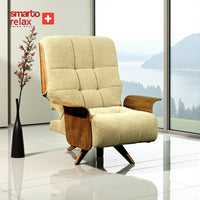 Smarto Relax TV Koltuğu Genova Siena  Ergonomik Döner Mekanizma Kadife/Şönil Krem Rengi