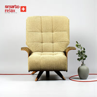 Smarto Relax TV Koltuğu Genova Siena  Ergonomik Döner Mekanizma Kadife/Şönil Krem Rengi