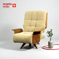 Smarto Relax TV Koltuğu Genova Siena  Ergonomik Döner Mekanizma Kadife/Şönil Krem Rengi