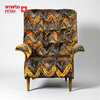 Smarto Relax TV Koltuğu Genova Forte Sabit Ergonomik Kadife/Şönil Sarı Siyah Dekoratif Baba Koltuğu