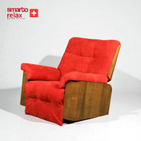 Smarto Relax TV Koltuğu Madrid Elektrikli Kontrol Panelli Ergonomik Kırmızı Deri Dekoratif Baba Koltuğu