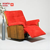 Smarto Relax TV Koltuğu Madrid Elektrikli Kontrol Panelli Ergonomik Kırmızı Deri Dekoratif Baba Koltuğu