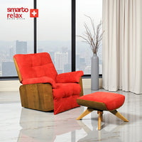 Smarto Relax TV Koltuğu Madrid Elektrikli Kontrol Panelli Ergonomik Kırmızı Deri Dekoratif Baba Koltuğu
