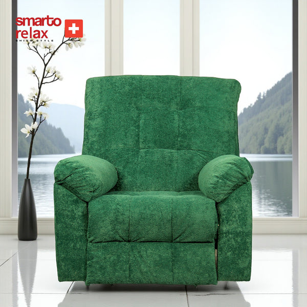 Smarto Relax TV Koltuğu Ticino Manuel Sırt Dayama Ergonomik Kadife/Şönil Yeşil Dekoratif Baba Koltuğu – Default Title