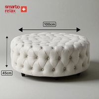 Smarto Relax Puf Evolene Ayaksız Kapitoneli Dekoratif 100x45 cm