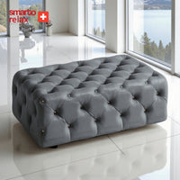 Smarto Relax Puf Guarda Ayaksız Kapitoneli Dekoratif 80x45x45 cm
