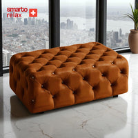 Smarto Relax Puf Guarda Ayaksız Kapitoneli Dekoratif 80x45x45 cm