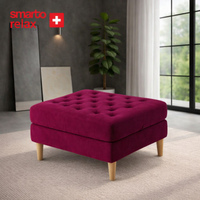 Smarto Relax Mürren Tufted Ottoman with Feet Decorative 100x100x45 cm