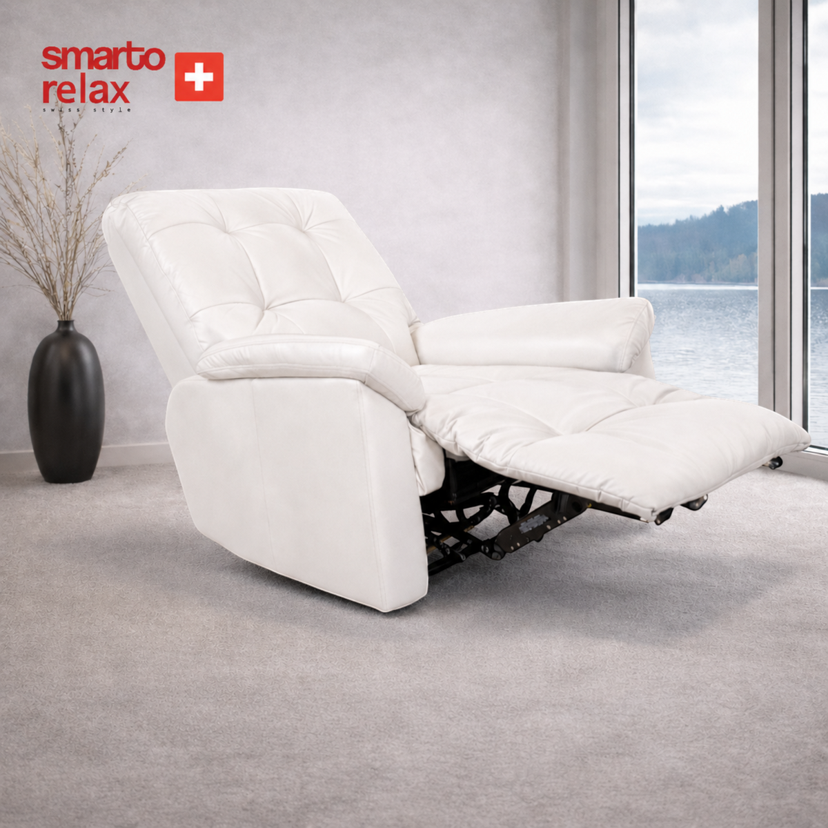Smarto Relax TV Koltuğu Basel Elektrikli Masajlı Sırt Dayanağı Kontrol Panelli Ergonomik Deri Dekoratif Baba Koltuğu