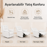 Smarto Relax Basel Elektrikli Masajlı Döner Sallanan TV Koltuğu Kontrol Panelli Ergonomik Gerçek Deri Baba Koltuğu