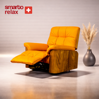 Smarto Relax TV Koltuğu Berlin Elektrikli Kontrol Panelli Sırt Dayanağı Kontrol Panelli Ergonomik Kırmızı Deri Dekoratif Baba Koltuğu