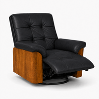 Smarto Relax Berlin Elektrikli Döner Sallanan TV Koltuğu Kontrol Panelli Ergonomik Kırmızı Deri Baba Koltuğu