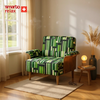 Smarto Relax İstabul Ahşap İskelet Kolçaklı Tekli Modül Koltuk 80x80 – Polyester Kumaş – Ahşap Ayaklı