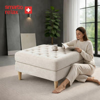 Smarto Relax Mürren Tufted Ottoman with Feet Decorative 100x100x45 cm