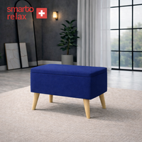 Sandıklı Babyface Puf | Ahşap Ayaklı Depolama Pufu (60x40x45) – Smarto Relax