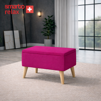 Sandıklı Babyface Puf | Ahşap Ayaklı Depolama Pufu (60x40x45) – Smarto Relax