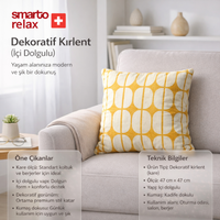 Smarto Relax İçi Dolgulu Kırlent  45x45 cm Kare – Salon & Berjer Kırlenti