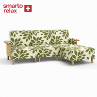 Smarto Relax İstanbul Köşe Takımı (Puflu) – Polyester Kumaş, Ahşap İskelet, Ahşap Ayaklı L Koltuk