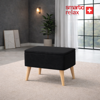 Sandıklı Babyface Puf | Ahşap Ayaklı Depolama Pufu (60x40x45) – Smarto Relax