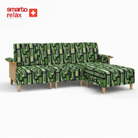 Smarto Relax İstanbul Köşe Takımı (Puflu) – Polyester Kumaş, Ahşap İskelet, Ahşap Ayaklı L Koltuk