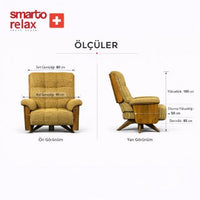 Smarto Relax TV Koltuğu Sicilya Ergonomik Döner Mekanizma Bukle Polyester Kahverengi Dekoratif Baba Koltuğu