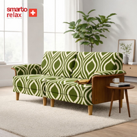 Smarto Relax İstanbul İkili Koltuk 180 cm – Polyester Kumaş, Ahşap İskelet, Ahşap Ayak