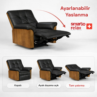 Smarto Relax TV Koltuğu Miami Elektrikli Kontrol Panelli Masaj Panel Ergonomik  Deri Dekoratif Baba Koltuğu