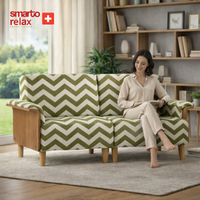 Smarto Relax İstanbul İkili Koltuk 180 cm – Polyester Kumaş, Ahşap İskelet, Ahşap Ayak