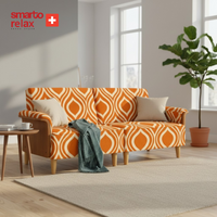 Smarto Relax İstanbul İkili Koltuk 180 cm – Polyester Kumaş, Ahşap İskelet, Ahşap Ayak