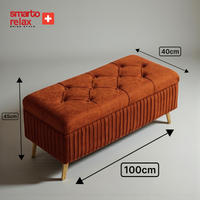 Smarto Relax Puf Appenzell Sandıklı Kapitoneli Ayaklı Dekoratif 100x40x45 cm