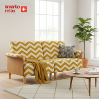 Smarto Relax İstanbul İkili Koltuk 180 cm – Polyester Kumaş, Ahşap İskelet, Ahşap Ayak