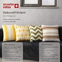Smarto Relax İçi Dolgulu 4'lü Kırlent  45x45 cm Kare – Salon & Berjer Kırlenti
