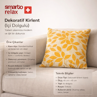 Smarto Relax İçi Dolgulu Kırlent  45x45 cm Kare – Salon & Berjer Kırlenti