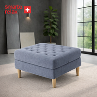 Smarto Relax Mürren Tufted Ottoman with Feet Decorative 100x100x45 cm