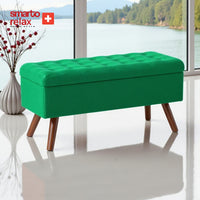 Smarto Relax Puf Gruyères Sandıklı Ayaklı Kapitoneli Dekoratif 100x40x45 cm