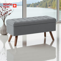 Smarto Relax Puf Gruyères Sandıklı Ayaklı Kapitoneli Dekoratif 100x40x45 cm