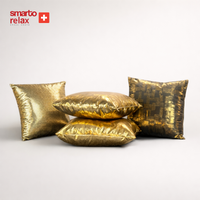 Smarto Relax 4'lü Antibakteriyel Desenli Gold Dekoratif Dolgulu Kırlent 45x45 cm