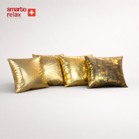 Smarto Relax 4'lü Antibakteriyel Desenli Gold Dekoratif Dolgulu Kırlent 45x45 cm