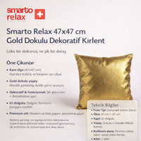 Smarto Relax Antibakteriyel Desenli Dekoratif Dolgulu  Kırlent 45x45 cm