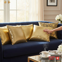 Smarto Relax 4'lü Antibakteriyel Desenli Gold Dekoratif Dolgulu Kırlent 45x45 cm