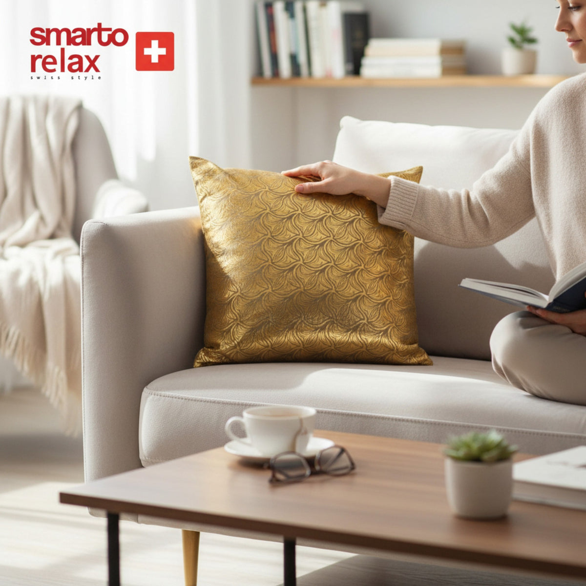 Smarto Relax Tekli Antibakteriyel Desenli Dekoratif Dolgulu  Kırlent 45x45 cm