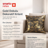 Smarto Relax Tekli Antibakteriyel Desenli Dekoratif içi Dolgulu  Kırlent 45x45 cm