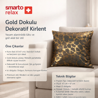 Smarto Relax Tekli Antibakteriyel Desenli Dekoratif  İçi Dolgulu  Kırlent 45x45 cm