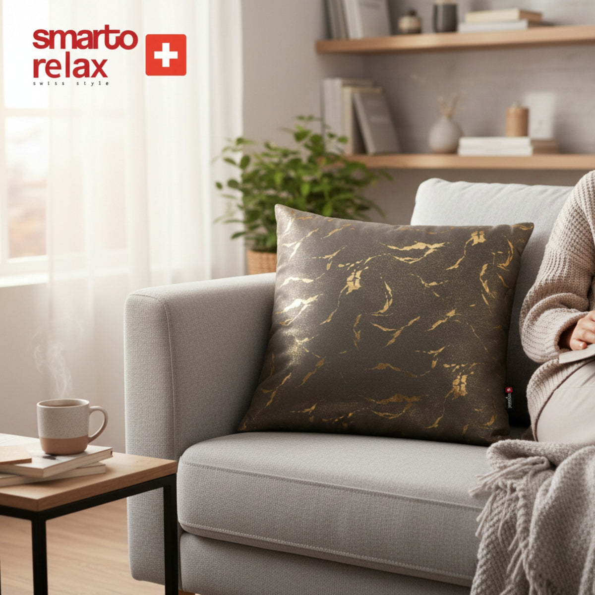 Smarto Relax Tekli Antibakteriyel Desenli Dekoratif içi Dolgulu  Kırlent 45x45 cm