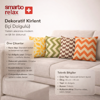 Smarto Relax 4'Lü İçi Dolgulu Kırlent  45x45 cm Kare – Salon & Berjer Kırlenti