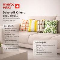 Smarto Relax 4'Lü İçi Dolgulu Kırlent  45x45 cm Kare – Salon & Berjer Kırlenti