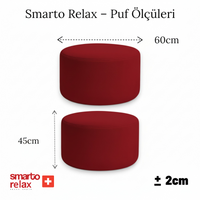 Smarto Relax Babyface Kumaş Yuvarlak Puf 60×45 cm