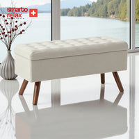 Smarto Relax Puf Gruyères Sandıklı Ayaklı Kapitoneli Dekoratif 100x40x45 cm